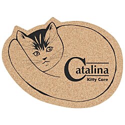 Large Cork Coaster - Cat