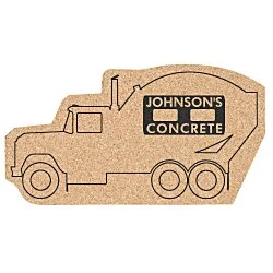 Large Cork Coaster - Cement Mixer