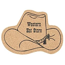 Large Cork Coaster - Cowboy Hat