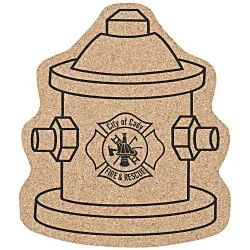 Large Cork Coaster - Fire Hydrant