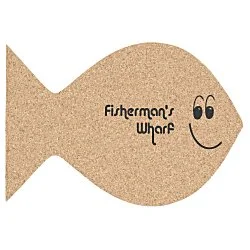 Large Cork Coaster - Fish