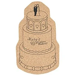 Large Cork Coaster - Wedding Cake