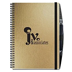 Elite Metallic Paperboard Journal with Pen - 10" x 7" -50 sheet