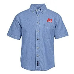 Utility Short Sleeve Denim Shirt - Men's