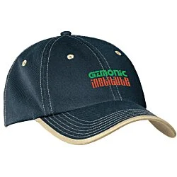 Washed Contrast Stitch Cap