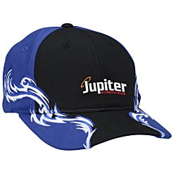 Colorblock Speedway Cap with Flames