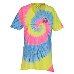 Tie-Dye Swirl V-Neck T-Shirt - Ladies