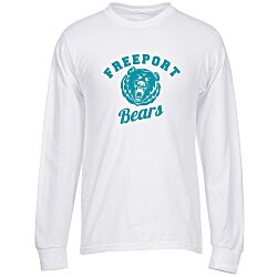 Port 50/50 Blend Long Sleeve T-Shirt - White