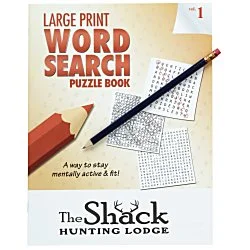 Large Print Word Search Puzzle Book & Pencil- Volume 1