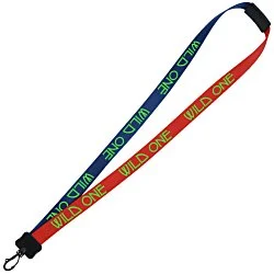 Two-Tone Smooth Nylon Lanyard - 7/8" - 34" - Plastic Swivel Snap Hook