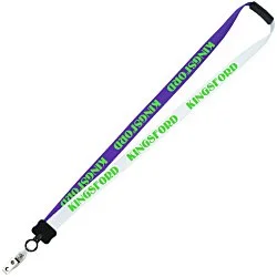 Two-Tone Smooth Nylon Lanyard - 7/8" - 34" - Snap with Metal Bulldog Clip