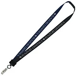 Two-Tone Poly Lanyard - 3/4" - 32" - Snap with Metal Bulldog Clip