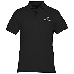 Smooth Touch Blended Pocket Pique Polo - Men's