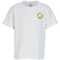Port 50/50 Blend T-Shirt - Youth - White - Embroidered