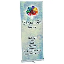 Single Foot Retractable Fabric Banner Display - 33-1/2"