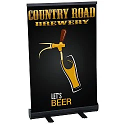 Economy Tabletop Retractable Fabric Banner Display - 24"