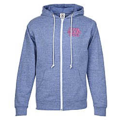 French Terry Snow Heather Full-Zip Hoodie - Embroidered