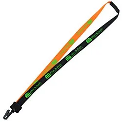 Two-Tone Smooth Nylon Lanyard - 7/8" - 36" - Plastic Bulldog Clip