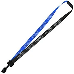 Two-Tone Smooth Nylon Lanyard - 7/8" - 36" - Large Metal Bulldog Clip