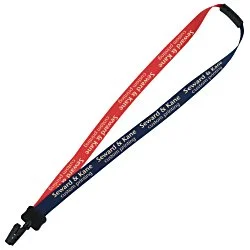 Two-Tone Poly Lanyard - 3/4" - 34" - Plastic Bulldog Clip