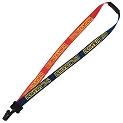 Two-Tone Poly Lanyard - 3/4" - 36" - Plastic Bulldog Clip