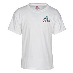 Hanes Essential-T T-Shirt - Youth - Embroidered - White