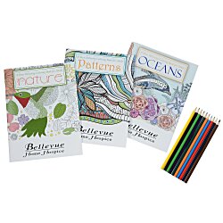 Stress Relieving Adult Coloring Book Gift Set
