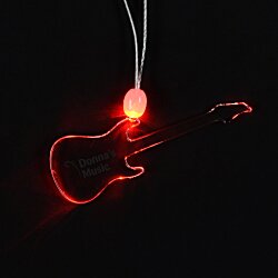 Light-Up Pendant Necklace - Guitar