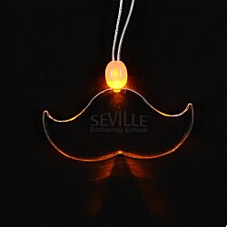 Light-Up Pendant Necklace - Mustache