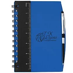 Ruler Notebook with Flags and Pen