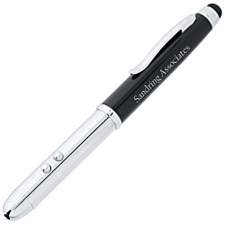 Omni Stylus Metal Pen w Laser Pointer and Flashlight - 24 hr