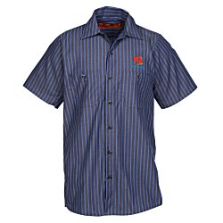 Red Kap Technician Short Sleeve Striped Work Shirt