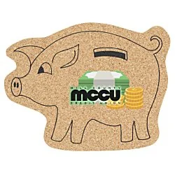 Cork Coaster - Piggy Bank - Full Color