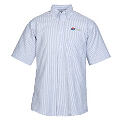 Easy Care Short Sleeve Stripe Oxford Shirt - Men's