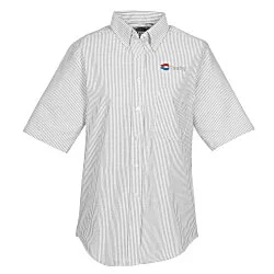 Easy Care Short Sleeve Stripe Oxford Shirt - Men's