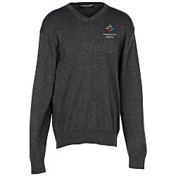 Fine Gauge Acrylic Blend V-Neck Sweater - Men's