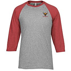 Jerzees Dri-Power Tri-Blend Baseball T-Shirt - Embroidered