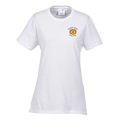 Port 50/50 Blend T-Shirt - Ladies' - White - Embroidered - 24 hr