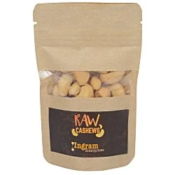 Resealable Kraft Snack Pouch - Raw Cashews