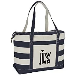 Canvas Nautical 18 oz. Zip Top Tote - 14" x 24" - 24 hr