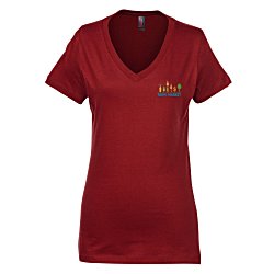 Perfect Weight V-Neck Tee - Ladies' - Colors - Embroidered