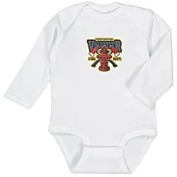 Rabbit Skins Infant Long Sleeve Onesie - White - Embroidered