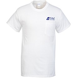 Gildan 5.3 oz. Cotton T-Shirt with Pocket - Men's - White