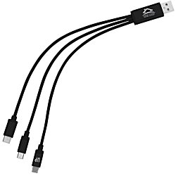 3-in-1 Metallic Charging Cable - 24 hr