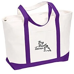 Large Heavyweight Cotton Canvas Boat Tote - Screen - 24 hr