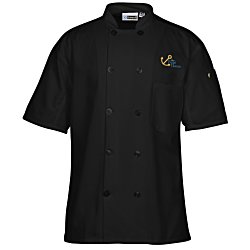 Ten Button Short Sleeve Chef Coat with Mesh Back - 24 hr