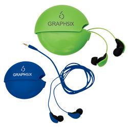 Glow-In-The-Dark Earbuds with Case  Main Image
