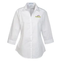 Carefree 3/4 Sleeve Poplin Shirt - Ladies'