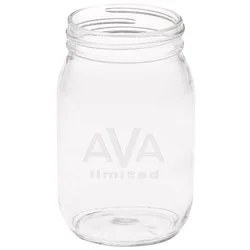 Mason Jar - 16 oz. - Deep Etch