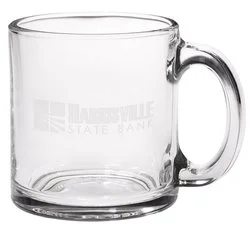 Glass Mug - 13 oz. - Deep Etch